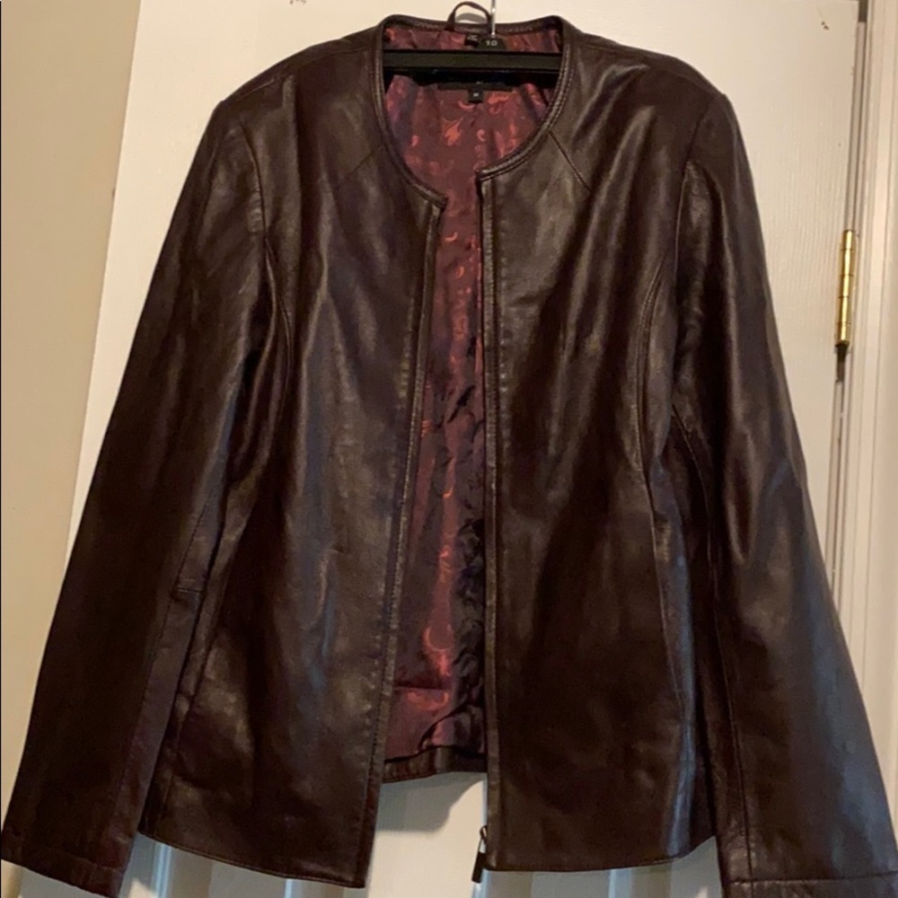 Brown leather jacket
